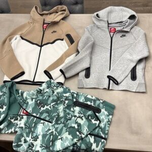 Set of 3 Nike Tech Zip Up Hoodie Jacket Youth Large